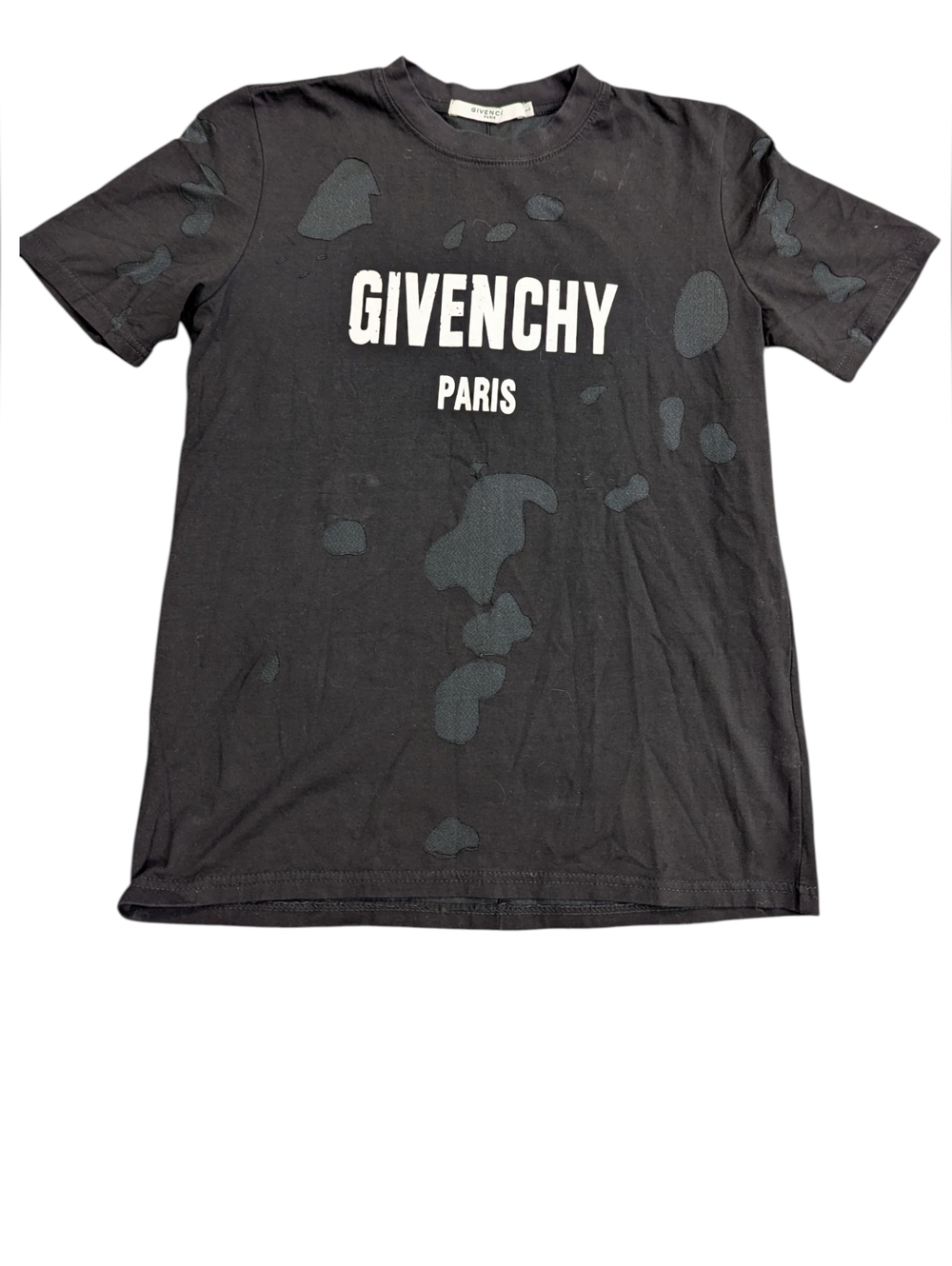 Givenchy Paris Destroyed Distressed Logo Tee Size Large Thrashed Street Style
